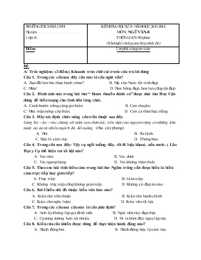 Kiểm tra học kì II - Năm học 2013 - 2014 môn Ngữ văn 8 - Trường THCS Trà Linh